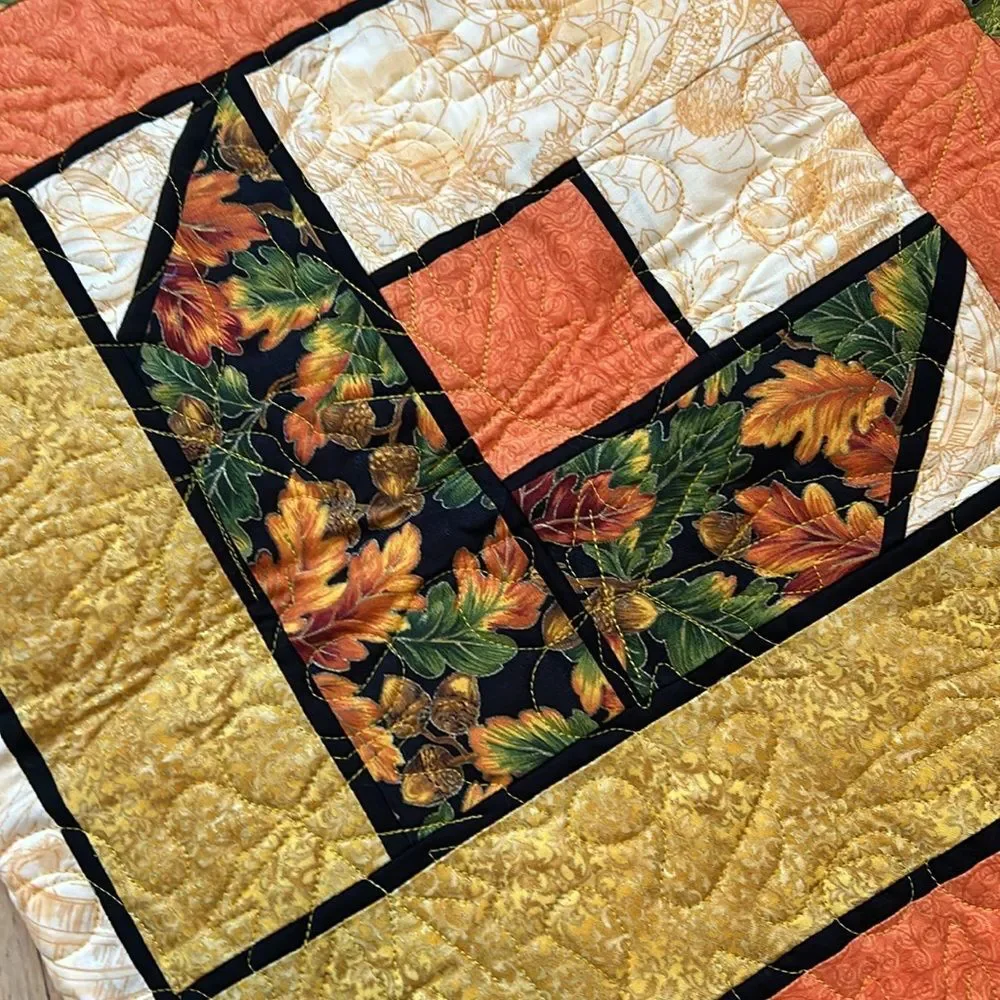 Handmade Reversible Quilted Wall Hanging, Table‎ Runner, Fall, Thanksgiving